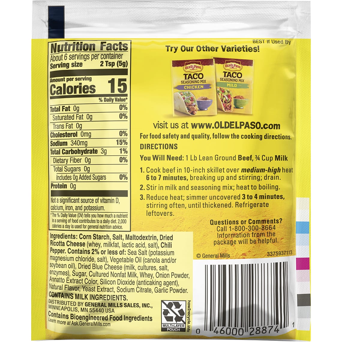 Cheesy Taco Seasoning Mix Mexican Seasoning Old El Paso